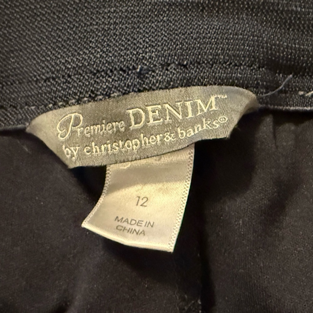 Premiere Denim Blue Skort bling back pockets 18”L X 18”W size 12 tummy control - Picture 6 of 7